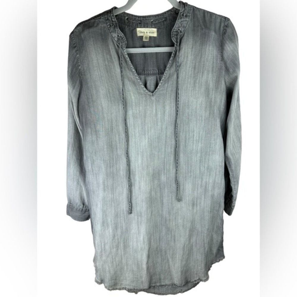 Cloth & Stone Anthropologie women’s Gray Denim tencil shirt Shift Dress small